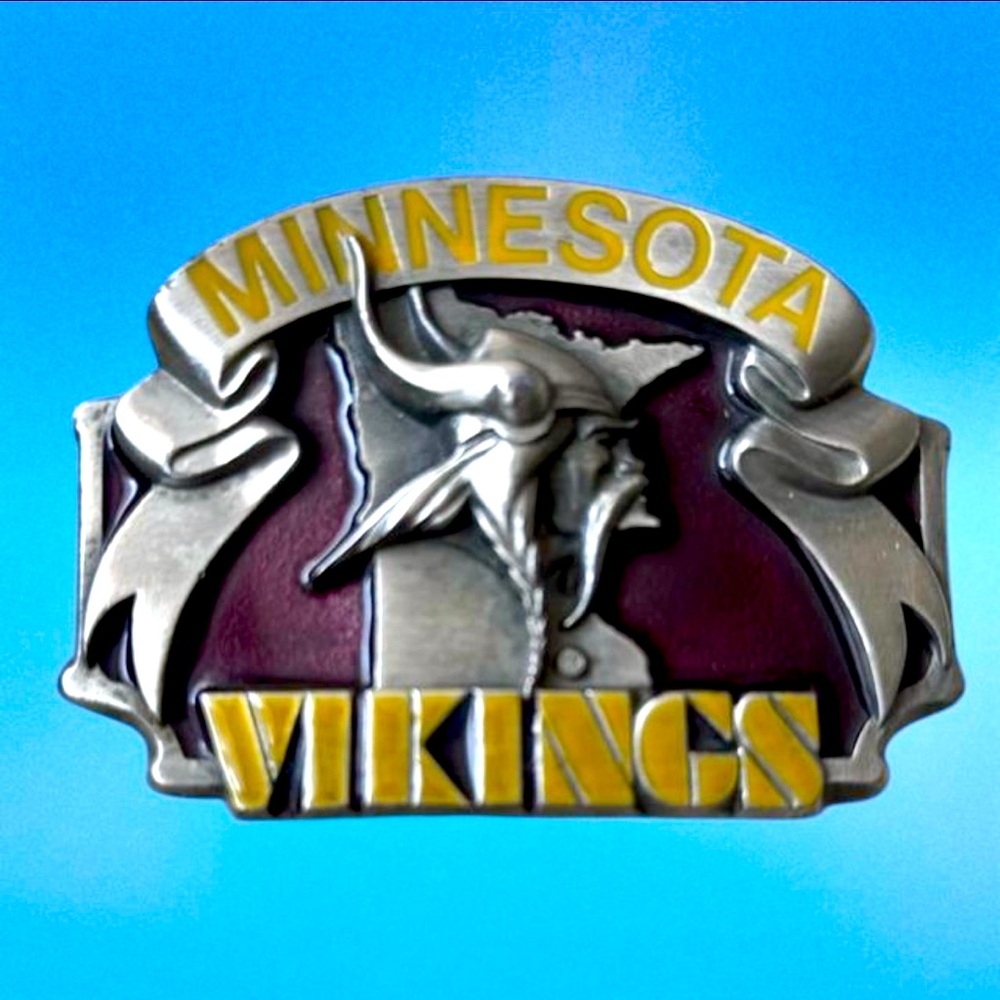 Vintage 1986 NFL Football Minnesota Vikings Pewter Buckle Siskiyou Ltd. Ed #1310